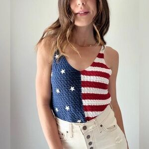 American Flag Sweater Tank